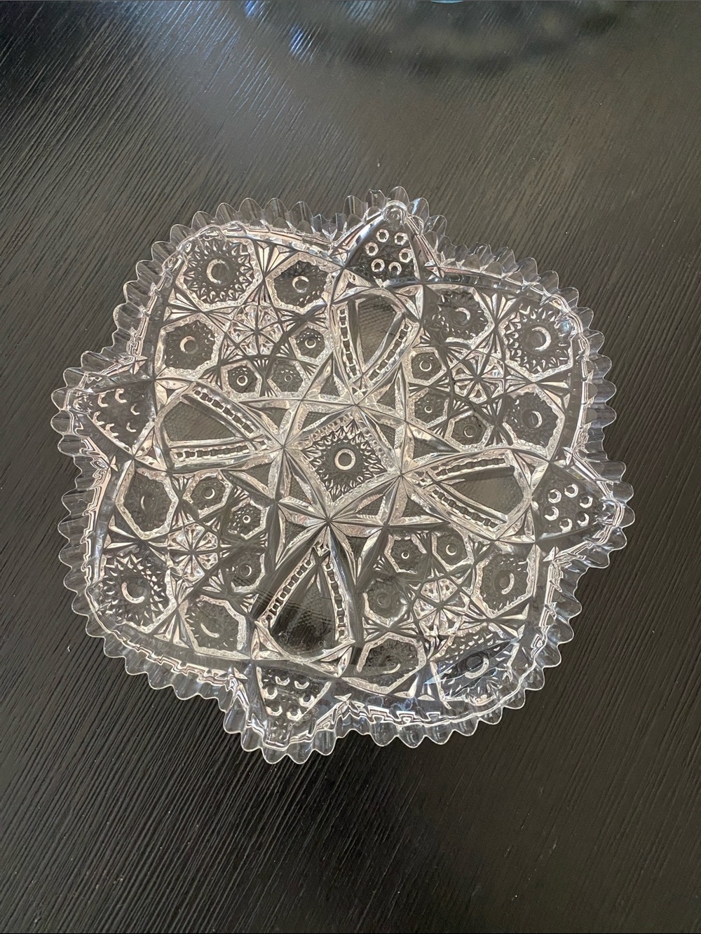American Brilliant Period (ABP) clear glass dish